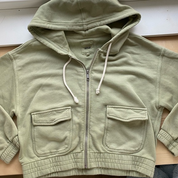 Aerie Cropped Zip Up Hoodie - Picture 4 of 7